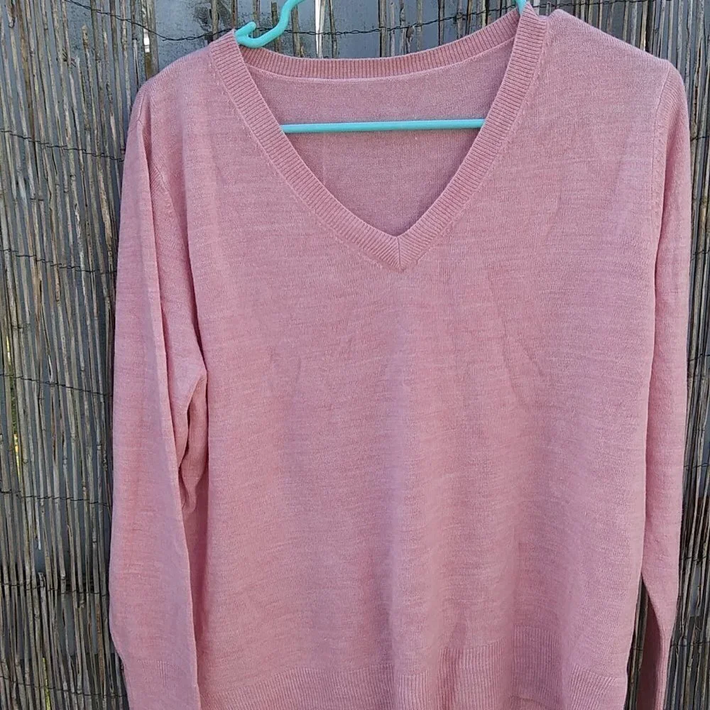 Pink V-Neck Cardigan Women's - No. Size. No Brand. - See Measurements